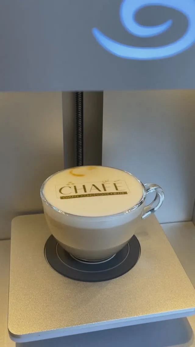 The CHAFÉ logo printed on a latte